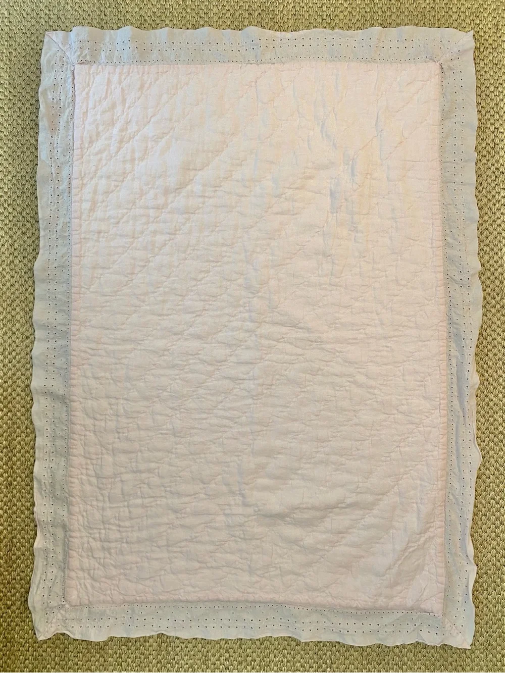 Pottery Barn Baby Quilt with Eyelet Trim